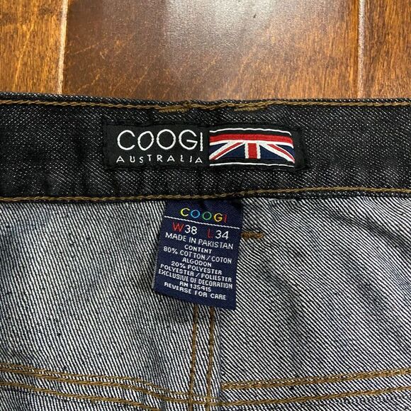 Coogi Australia Vintage Y2K Embroidered Black Denim Jeans Men's Size  38 x 34 - Picture 6 of 10